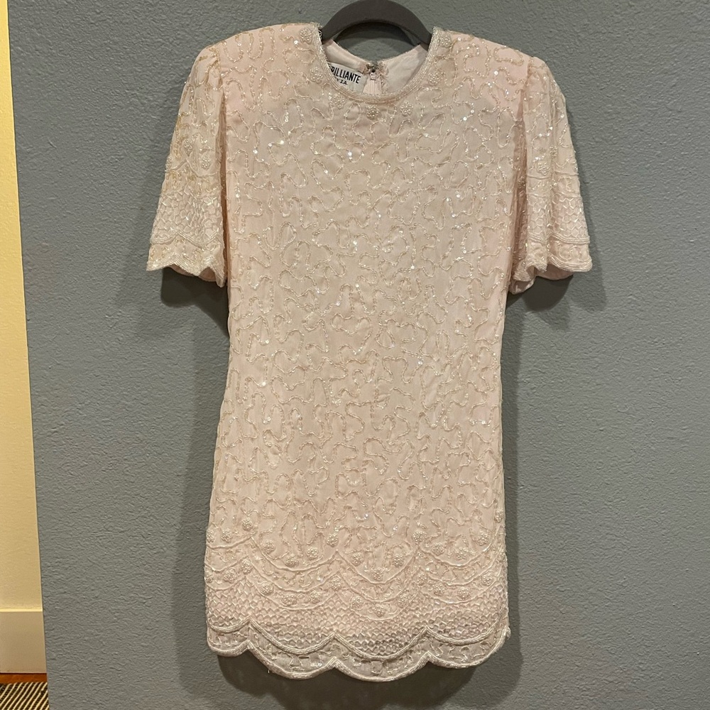 VINTAGE Brilliante by J.A. Pastel Pink detailed dress